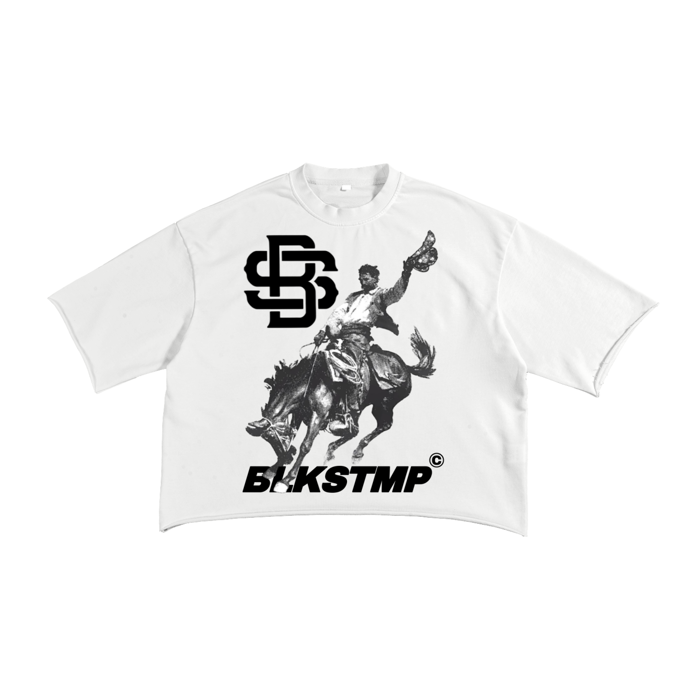 BLKSTMP “ BLACK OUTLAW “ Raw Edge T-shirt