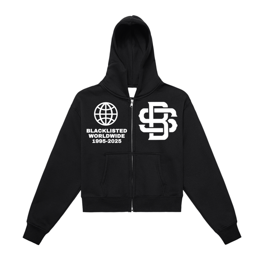 BLKSTMP Zip-Up Cropped Hoodie