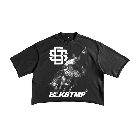 BLKSTMP “ BLACK OUTLAW “ Raw Edge T-shirt
