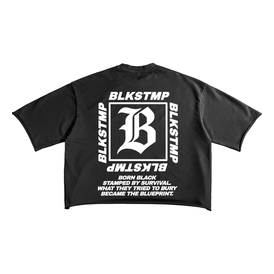 BLKSTMP “ BLACK OUTLAW “ Raw Edge T-shirt
